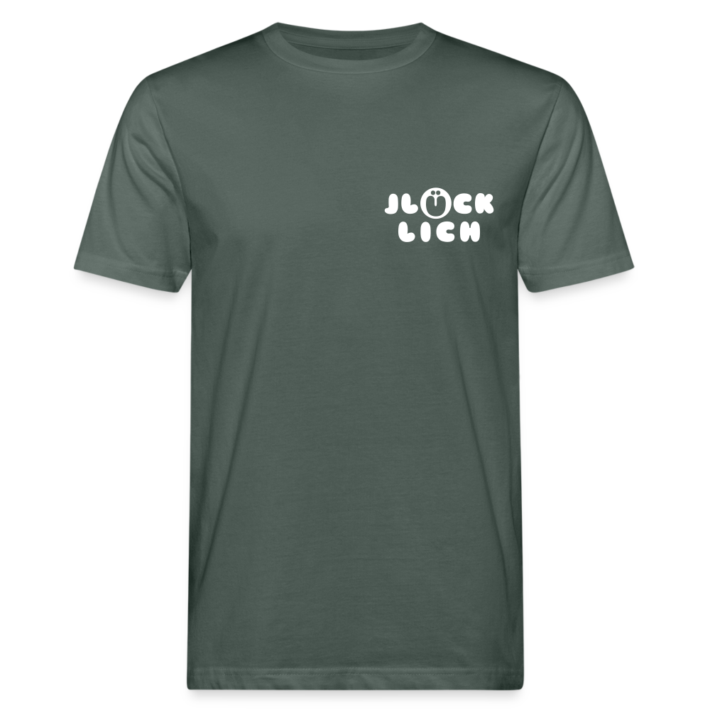 Jlücklich - Männer Bio T-Shirt - Graugrün