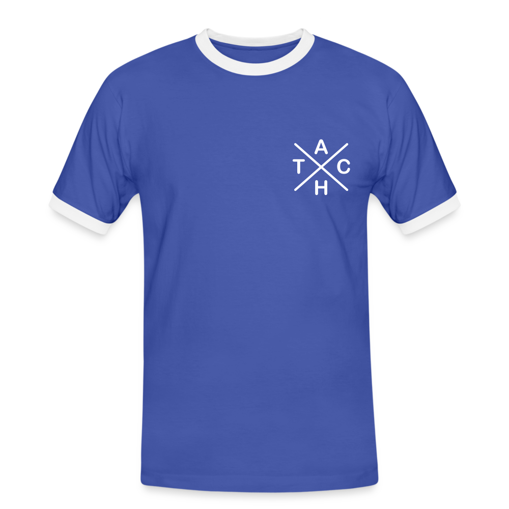 Tach X - Männer Ringer T-Shirt - Blau/Weiß