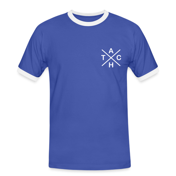 Tach X - Männer Ringer T-Shirt - Blau/Weiß