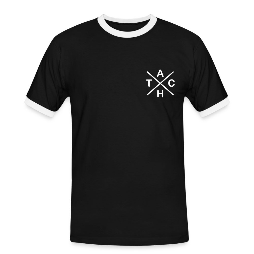 Tach X - Männer Ringer T-Shirt - Schwarz/Weiß