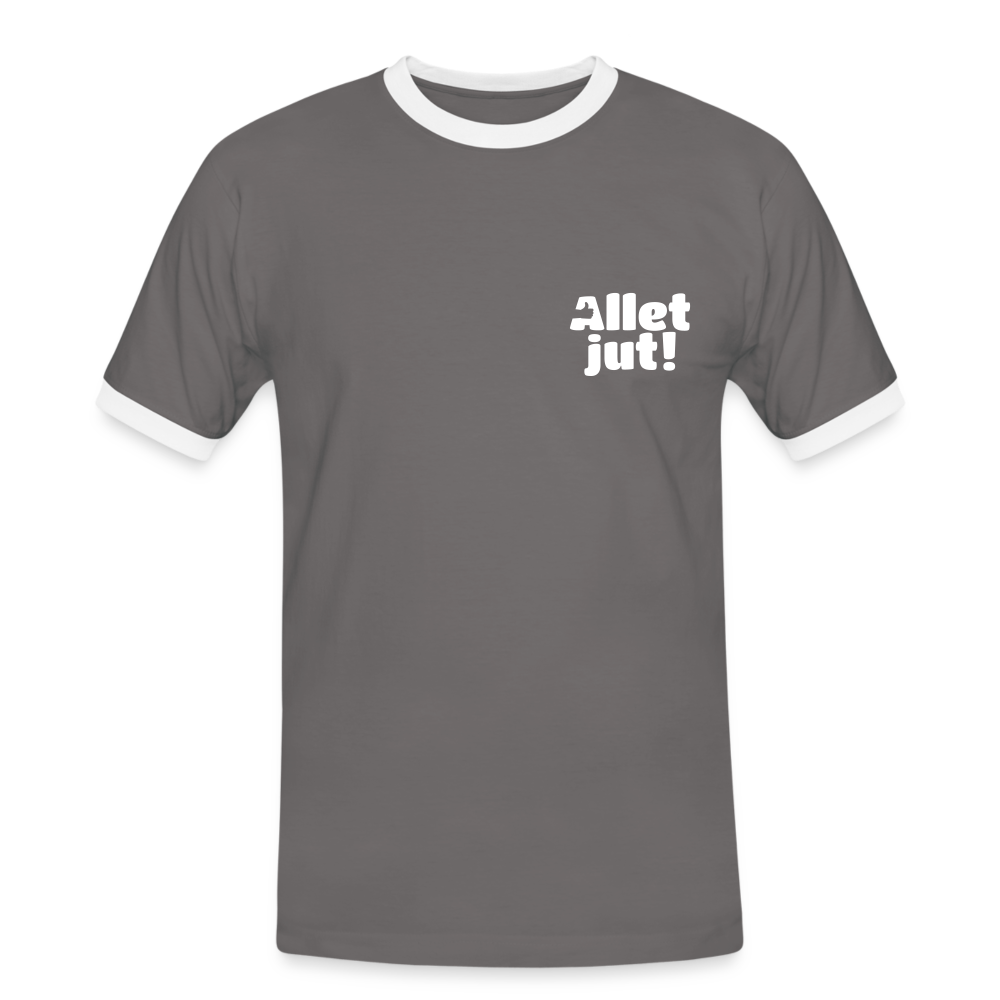 Allet Jut - Männer Ringer T-Shirt - Dunkelgrau/Weiß