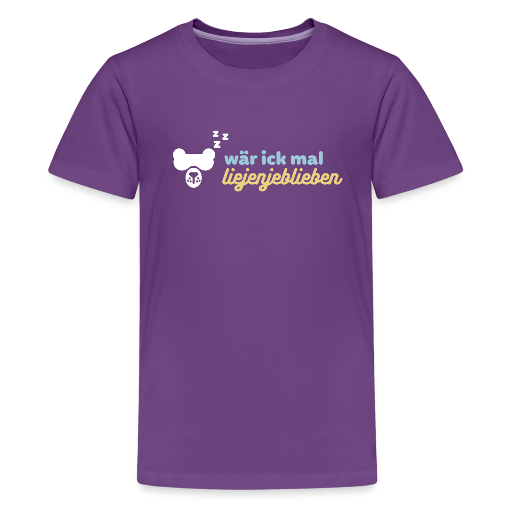 wär ick mal liejenjeblieben - Teenager Premium T-Shirt - Lila