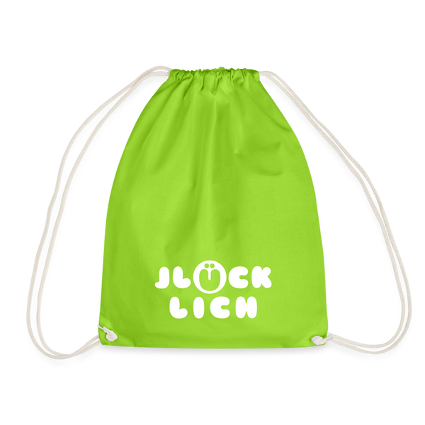 Jlücklich - Turnbeutel - Neongrün