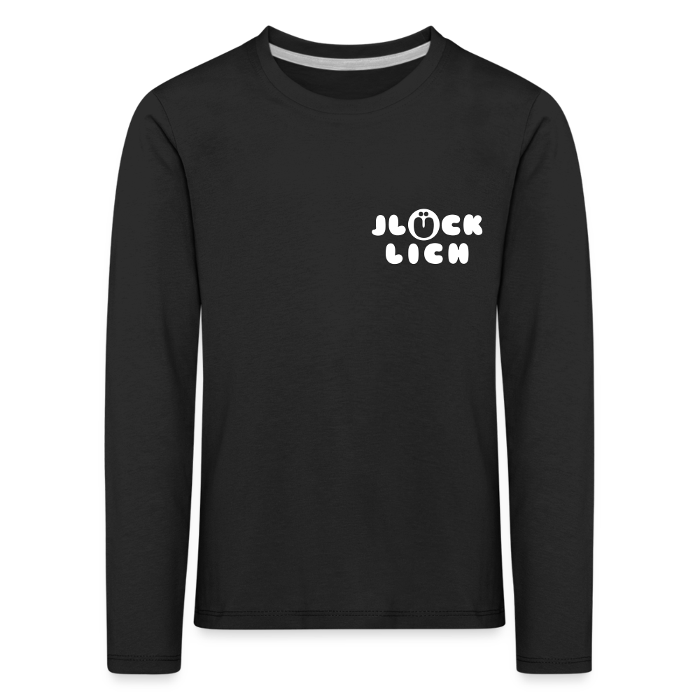 Jlücklich - Kinder Langarmshirt - Schwarz