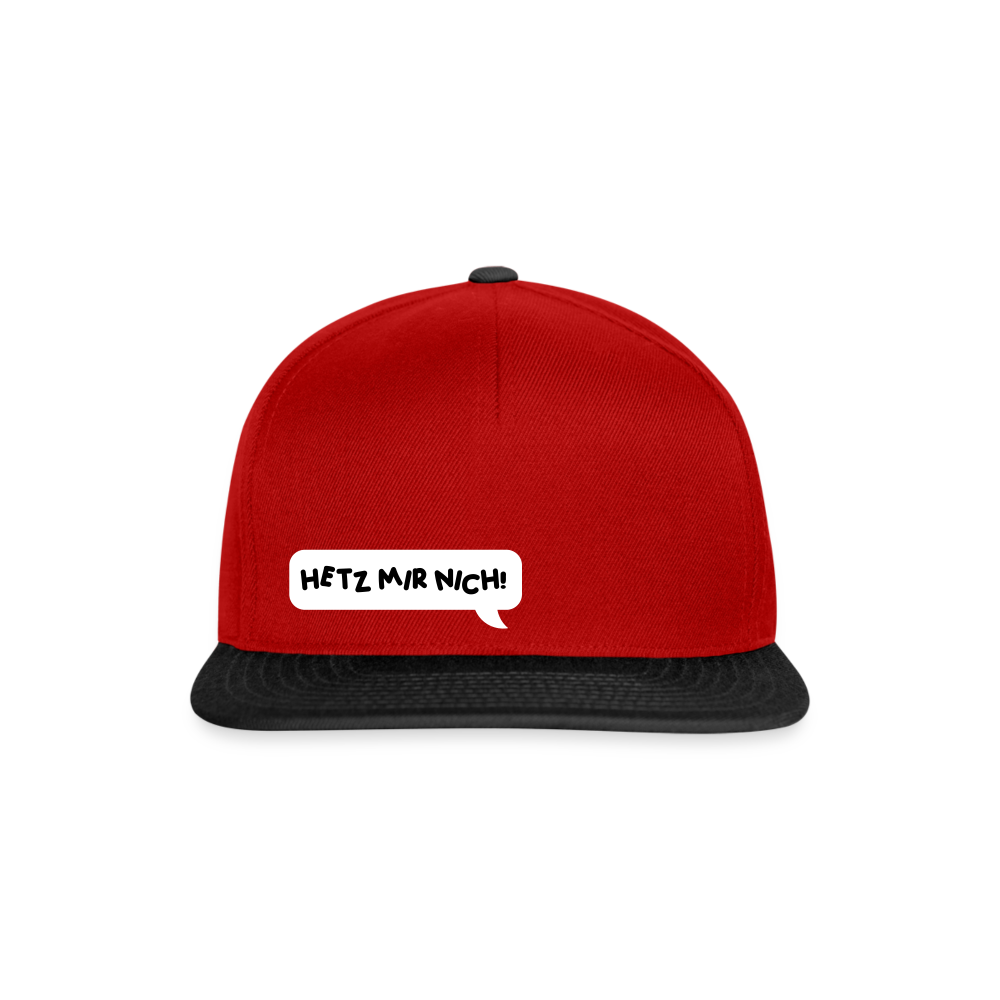 Hetz Mir Nich! - Snapback Cap - Rot/Schwarz