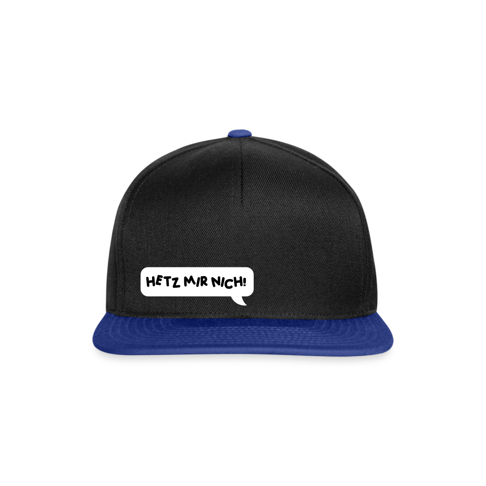 Hetz Mir Nich! - Snapback Cap - Schwarz/Königsblau