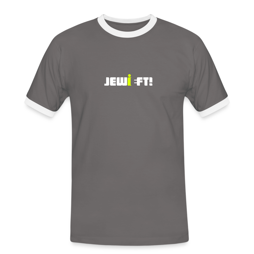 Jewieft! - Männer Ringer T-Shirt - Dunkelgrau/Weiß