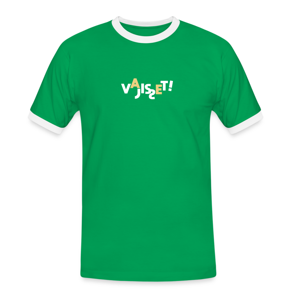 VAJISSET - Männer Kontrast-T-Shirt - Kelly Green/Weiß