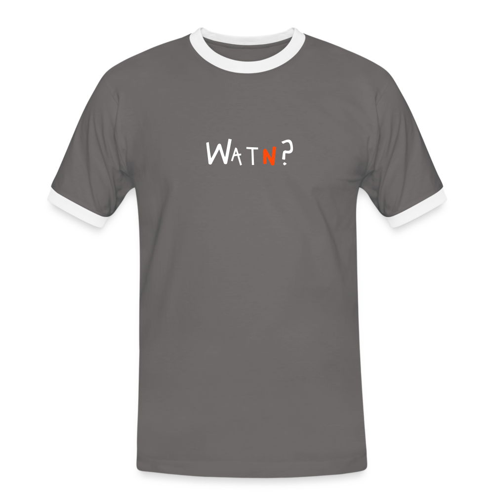 WATN? - Männer Ringer T-Shirt - Dunkelgrau/Weiß
