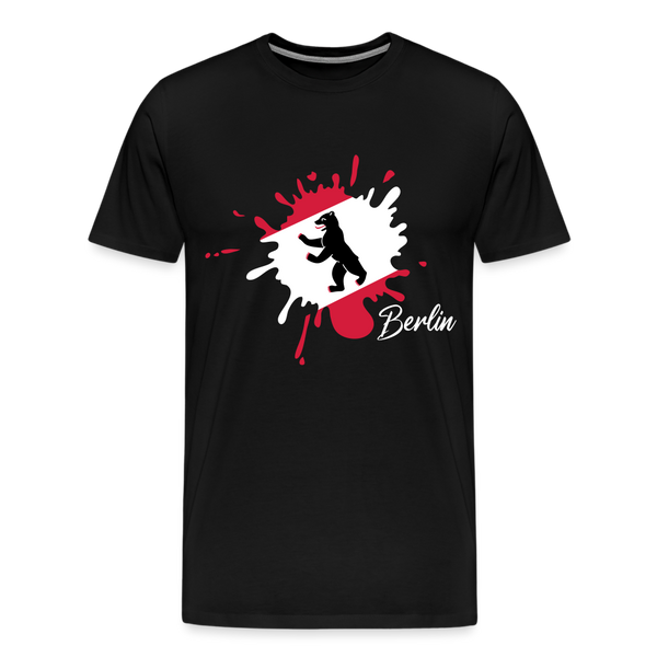 Berlin Klecks Bär - Männer Premium T-Shirt - Schwarz