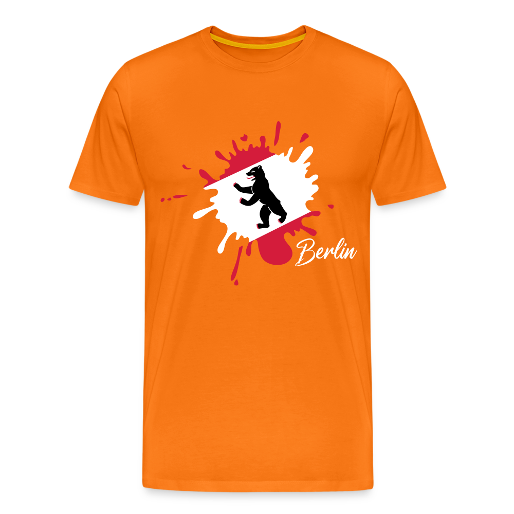 Berlin Klecks Bär - Männer Premium T-Shirt - Orange