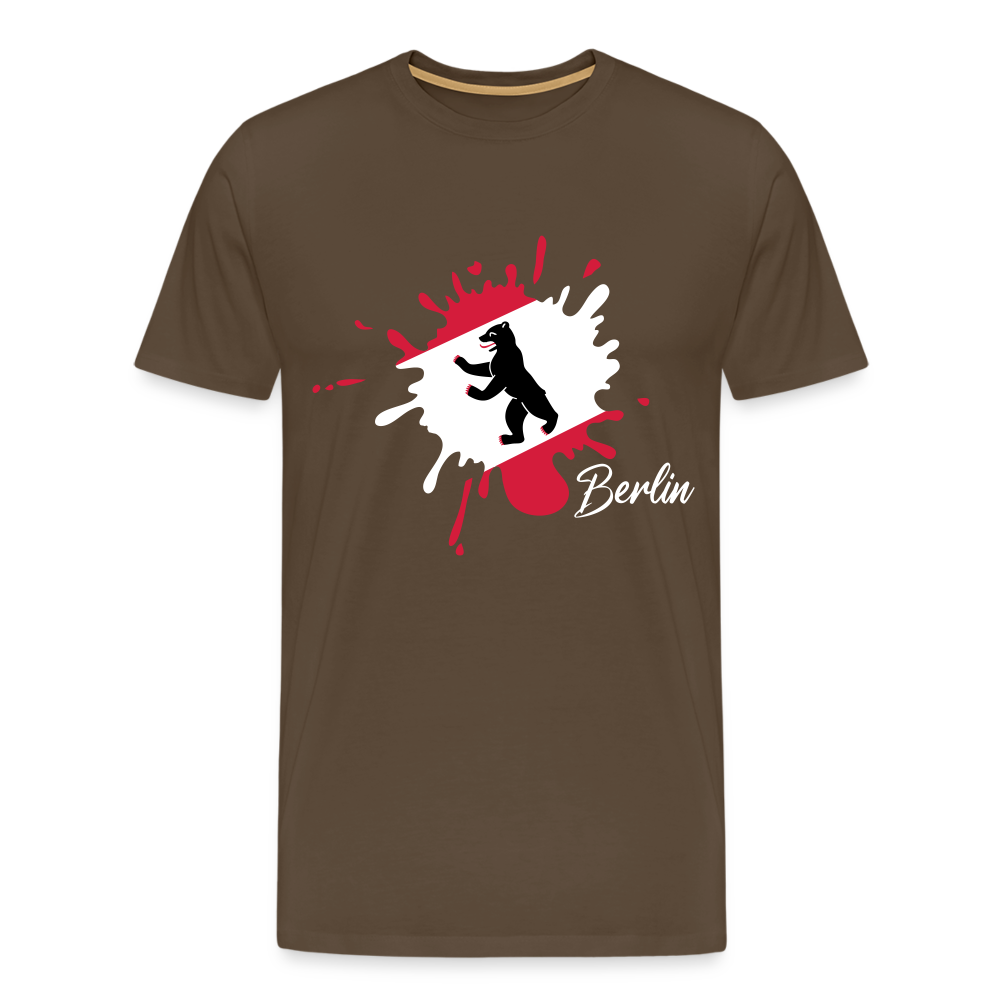 Berlin Klecks Bär - Männer Premium T-Shirt - Edelbraun