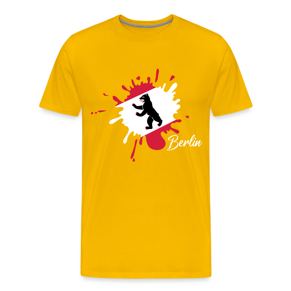 Berlin Klecks Bär - Männer Premium T-Shirt - Sonnengelb