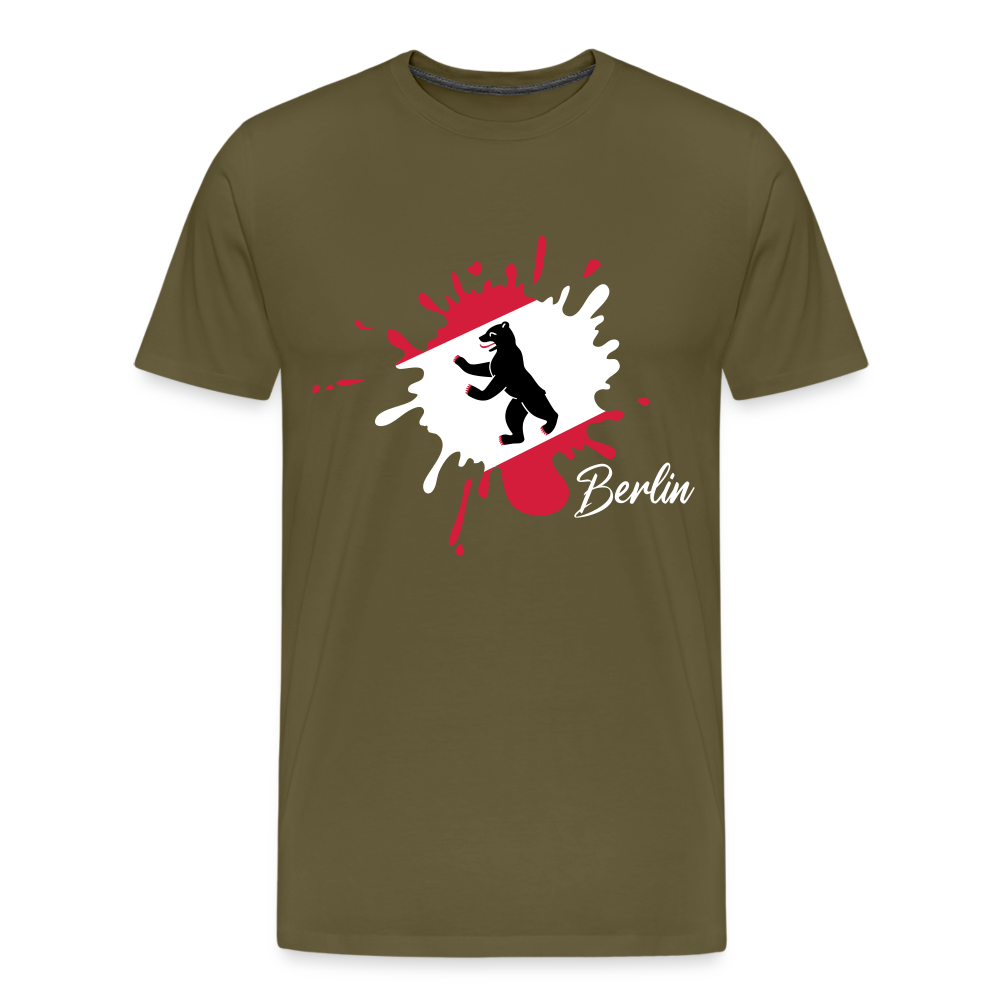 Berlin Klecks Bär - Männer Premium T-Shirt - Khaki