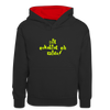 Dit eskaliat eh wilda  - Kinder Kontrast-Hoodie - Schwarz/Rot