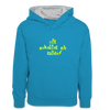 Dit eskaliat eh wilda  - Kinder Kontrast-Hoodie - Pfauenblau/Grau meliert