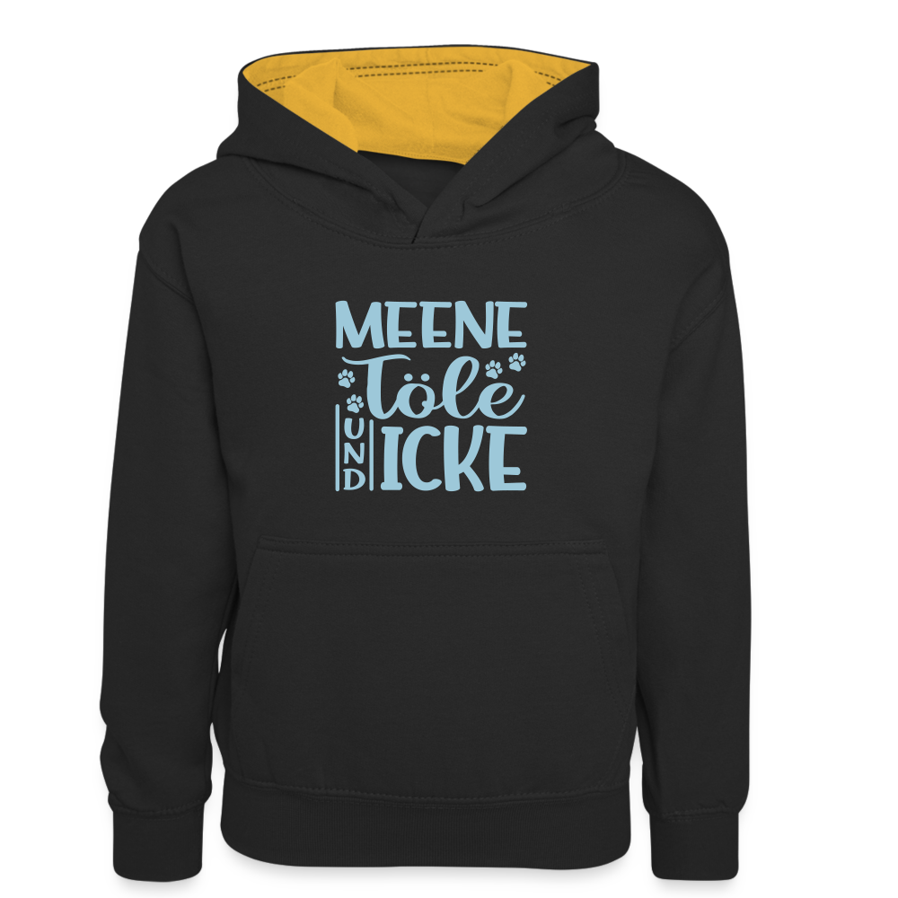 Meene Töle und Icke - Kinder Kontrast-Hoodie - Schwarz/Gold