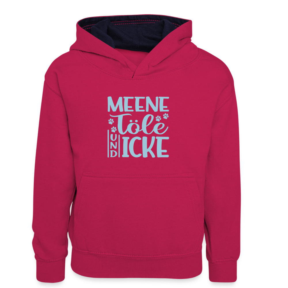 Meene Töle und Icke - Kinder Kontrast-Hoodie - Pink/Navy