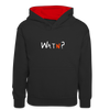 WATN? - Kinder Kontrast-Hoodie - Schwarz/Rot