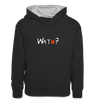 WATN? - Kinder Kontrast-Hoodie - Schwarz/Grau meliert