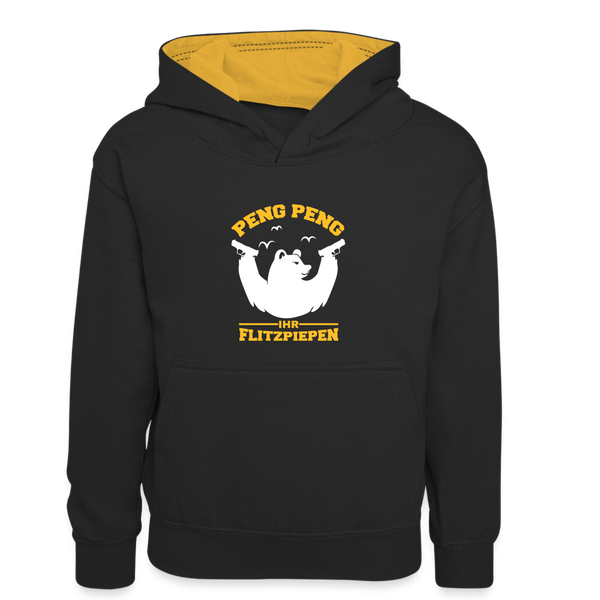 Peng Peng - Kinder Kontrast-Hoodie - Schwarz/Gold