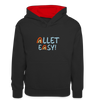 Allet Easy! - Kinder Kontrast-Hoodie - Schwarz/Rot