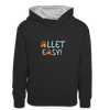 Allet Easy! - Kinder Kontrast-Hoodie - Schwarz/Grau meliert