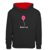 Berliner Luftballon - Kinder Kontrast-Hoodie - Schwarz/Rot