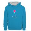Berliner Luftballon - Kinder Kontrast-Hoodie - Pfauenblau/Grau meliert