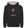 Berliner Luftballon - Kinder Kontrast-Hoodie - Schwarz/Grau meliert