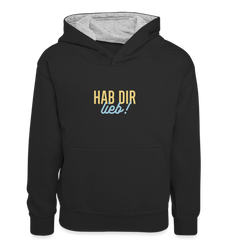 Hab Dir Lieb! - Teenager Kontrast-Hoodie
