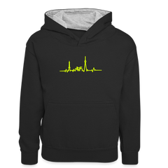 Herzschlag für Fahrradfahrer - Kinder Kontrast-Hoodie