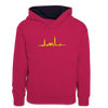 Herzschlag für Fahrradfahrer - Kinder Kontrast-Hoodie - Pink/Navy