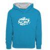 och nüscht jeht schon! - Kinder Kontrast-Hoodie - Pfauenblau/Grau meliert
