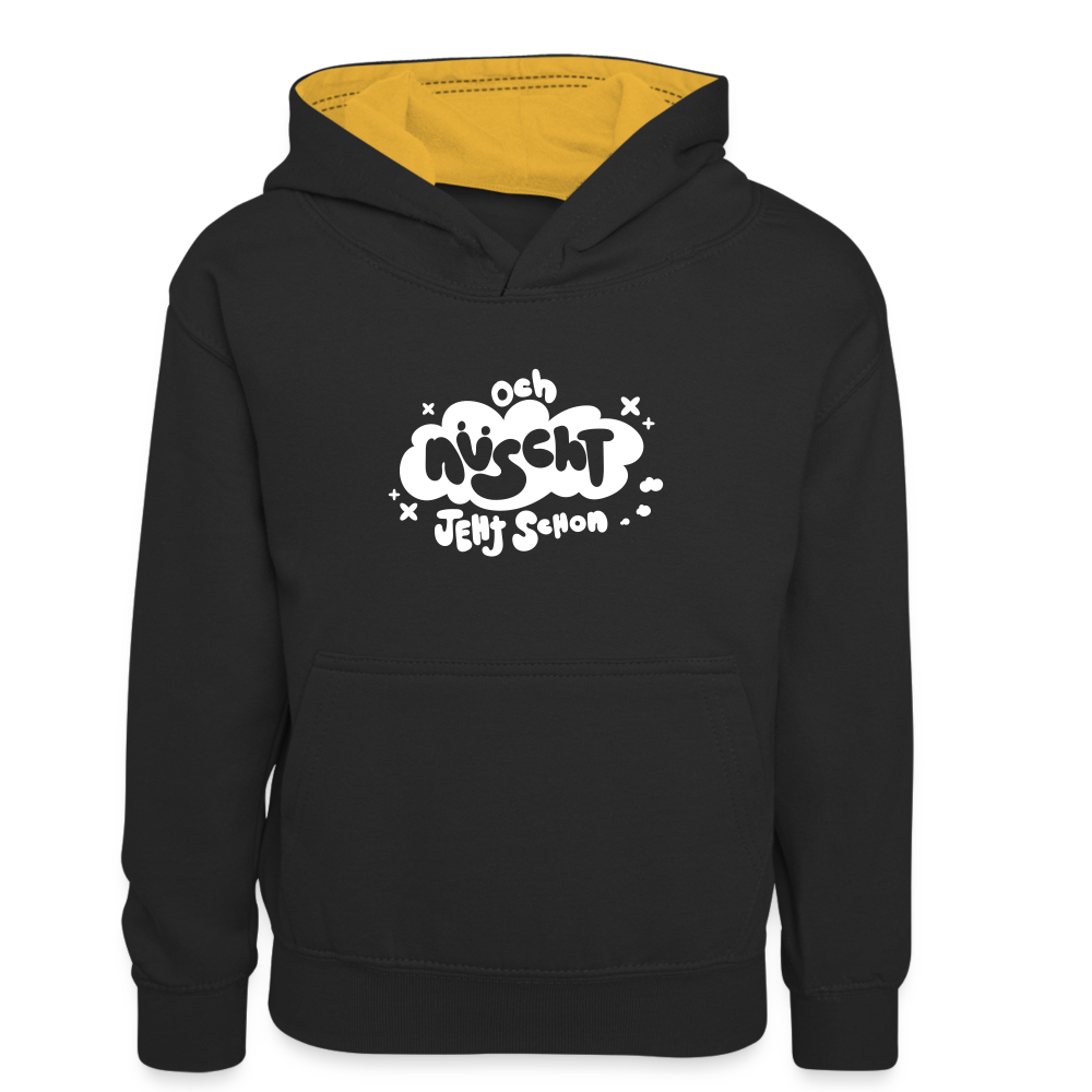 och nüscht jeht schon! - Kinder Kontrast-Hoodie - Schwarz/Gold