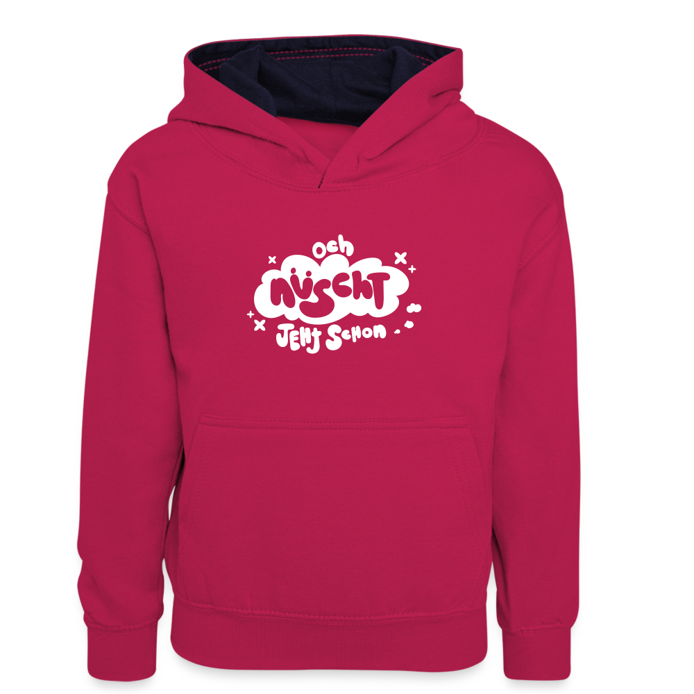 och nüscht jeht schon! - Kinder Kontrast-Hoodie - Pink/Navy
