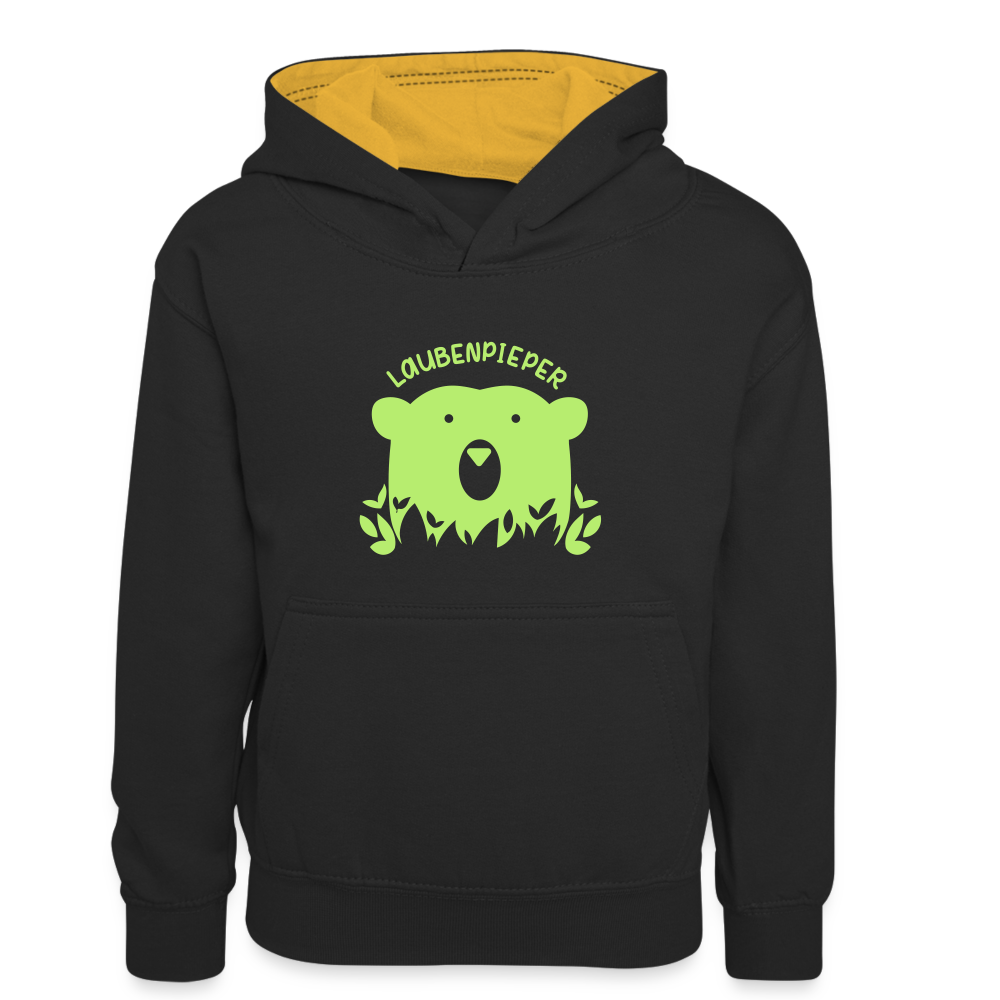 Laubenpieper - Kinder Kontrast-Hoodie - Schwarz/Gold