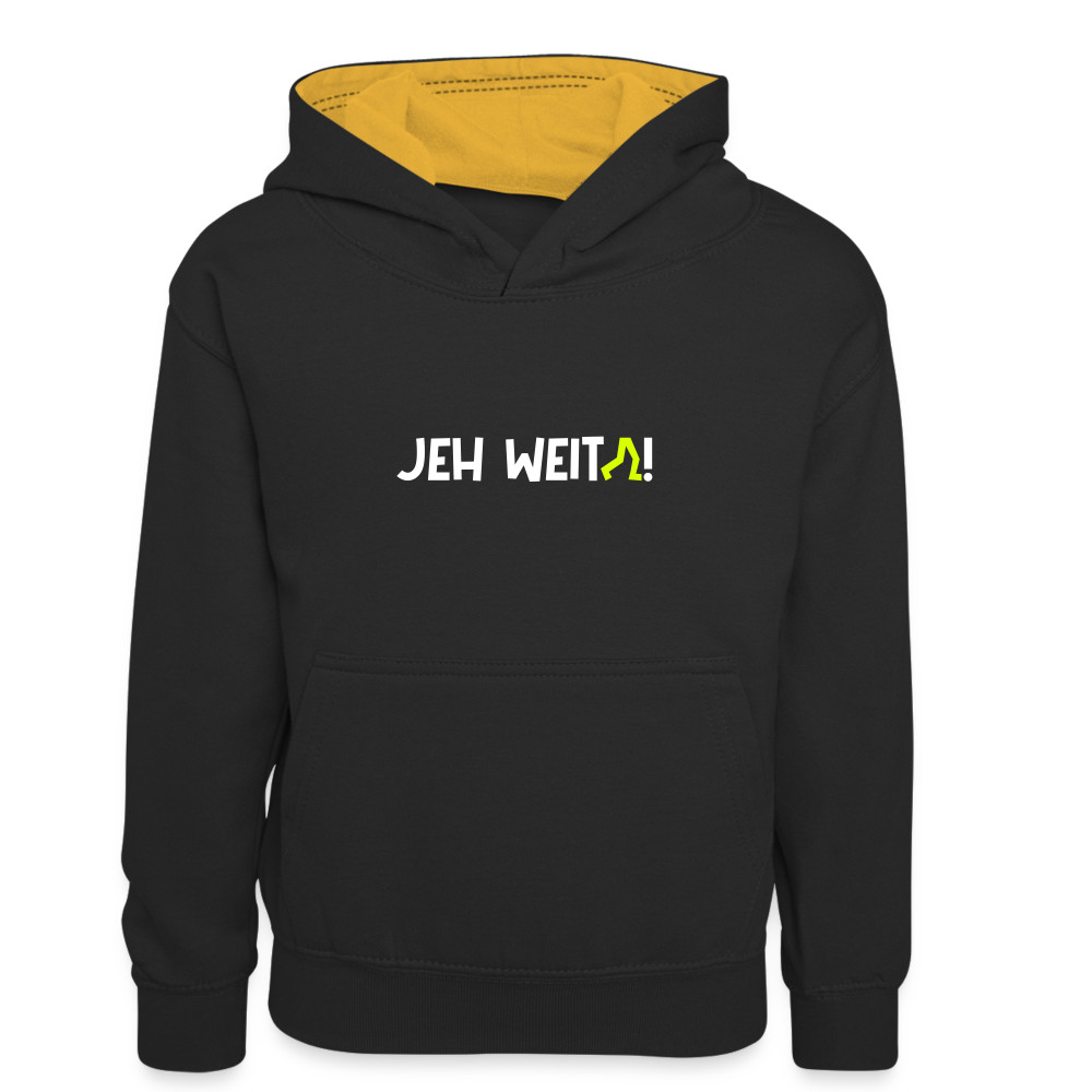 Jeh Weita! - Kinder Kontrast-Hoodie - Schwarz/Gold