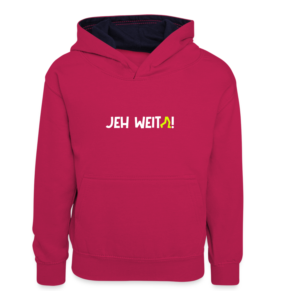 Jeh Weita! - Kinder Kontrast-Hoodie - Pink/Navy