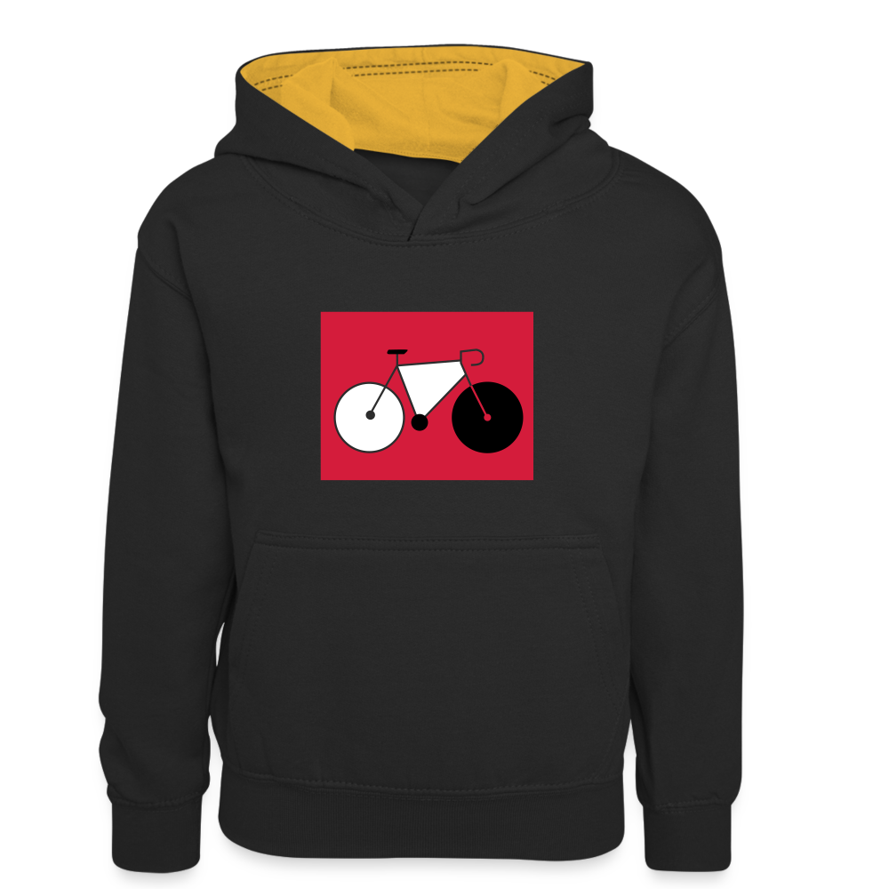 Berliner Tretmühle - Kinder Kontrast-Hoodie - Schwarz/Gold