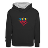 Rotznase - Kinder Kontrast-Hoodie - Schwarz/Grau meliert