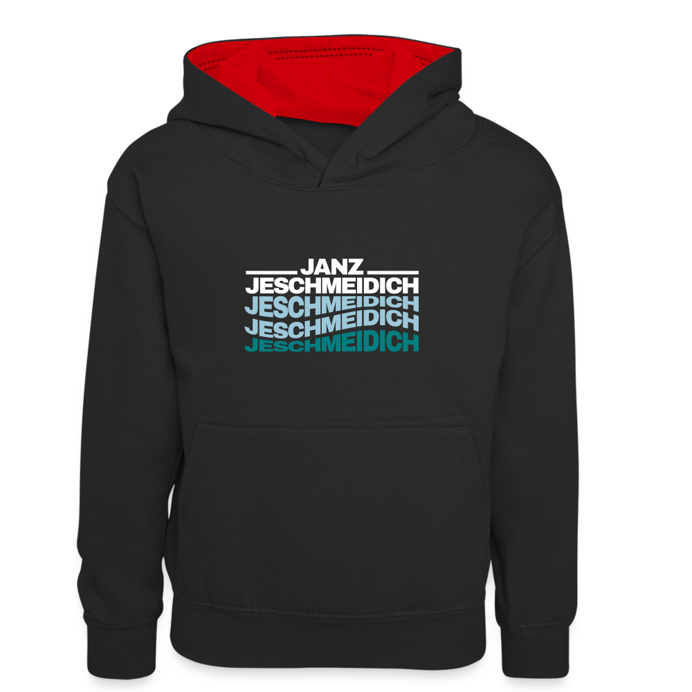 Janz Jeschmeidich - Kinder Kontrast-Hoodie - Schwarz/Rot