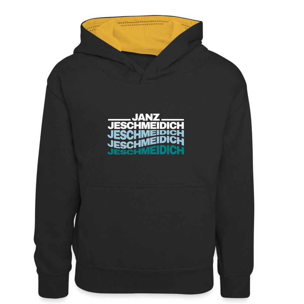 Janz Jeschmeidich - Kinder Kontrast-Hoodie - Schwarz/Gold
