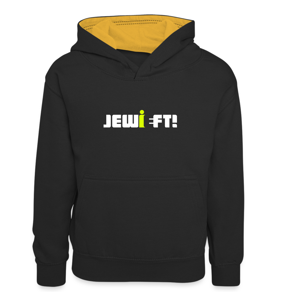Jewieft! - Kinder Kontrast-Hoodie - Schwarz/Gold