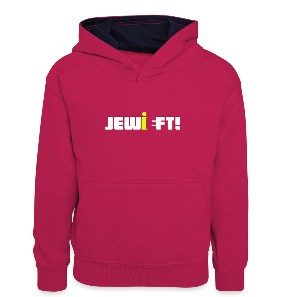 Jewieft! - Kinder Kontrast-Hoodie - Pink/Navy