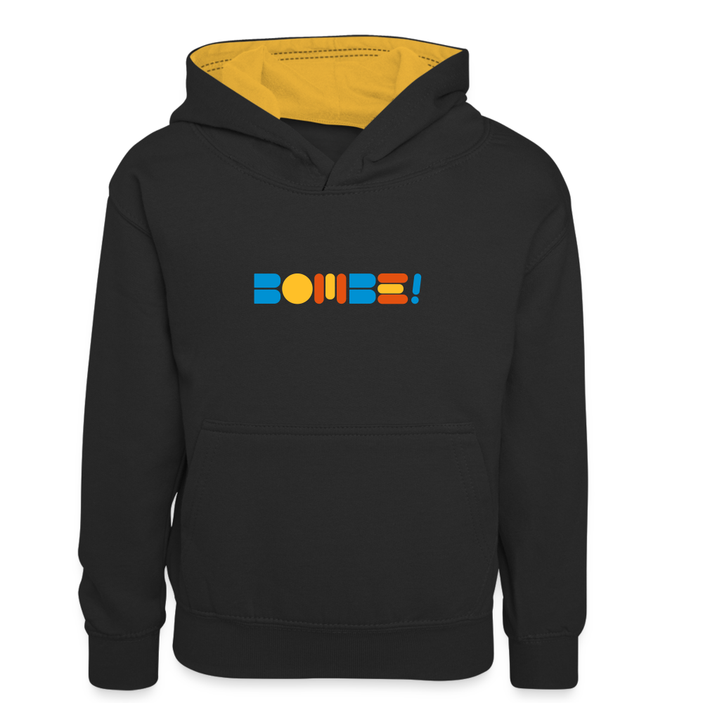 Bombe! - Kinder Kontrast-Hoodie - Schwarz/Gold