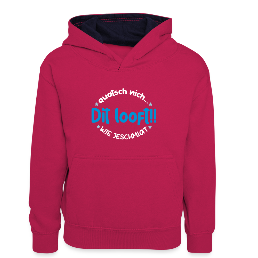 Dit Looft! - Kinder Kontrast-Hoodie - Pink/Navy