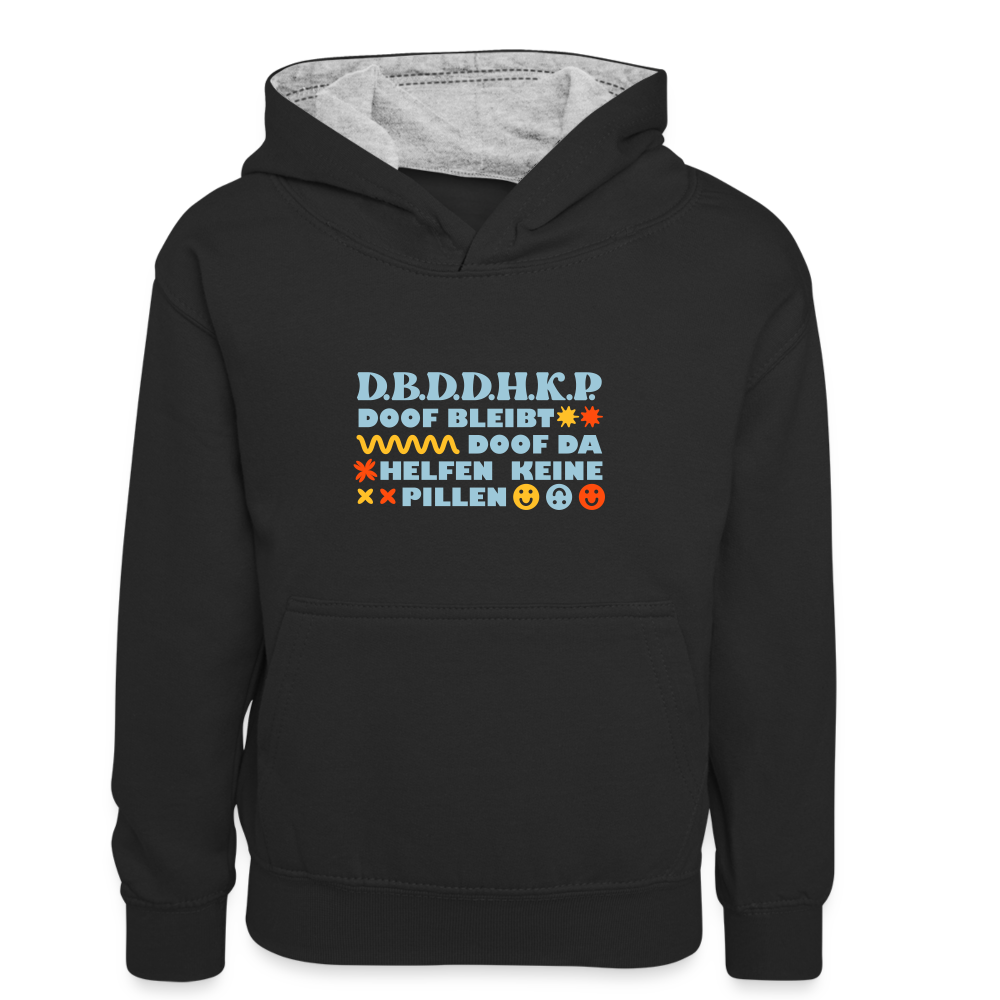 d.b.d.d.h.k.P - Kinder Kontrast-Hoodie - Schwarz/Grau meliert
