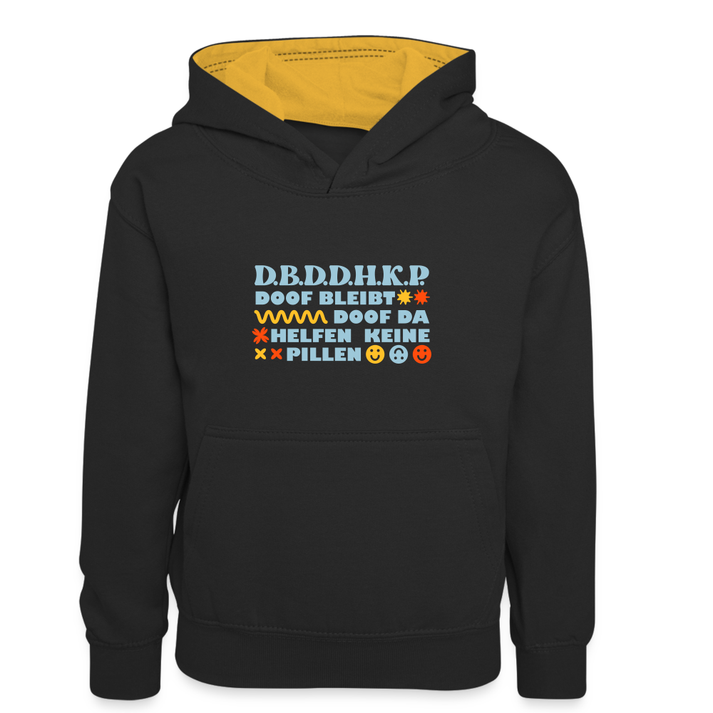 d.b.d.d.h.k.P - Kinder Kontrast-Hoodie - Schwarz/Gold
