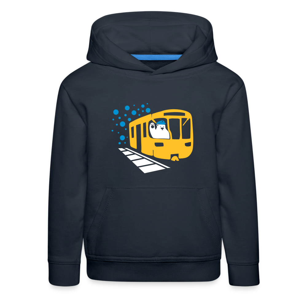 Bär in U-Bahn Kommt - Kinder Premium Hoodie - Navy